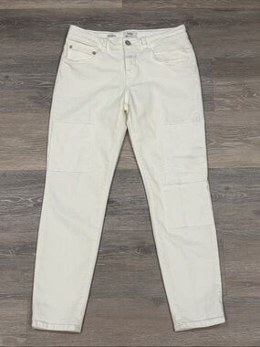 CLOSED - Baker Women's Straight White Denim Jeans‎ Button Zip Solid 5-Pocket